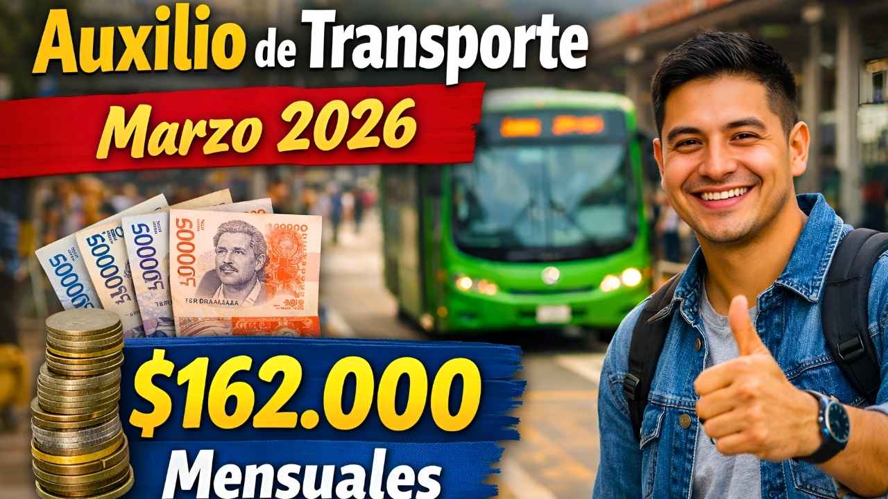Auxilio de Transporte marzo 2026: $162,000 mensuales, trabajadores beneficiados y calendario oficial