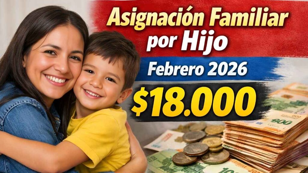 Asignación Familiar por Hijo febrero 2026: $18,000, quiénes acceden y cómo cobrar en ANSES